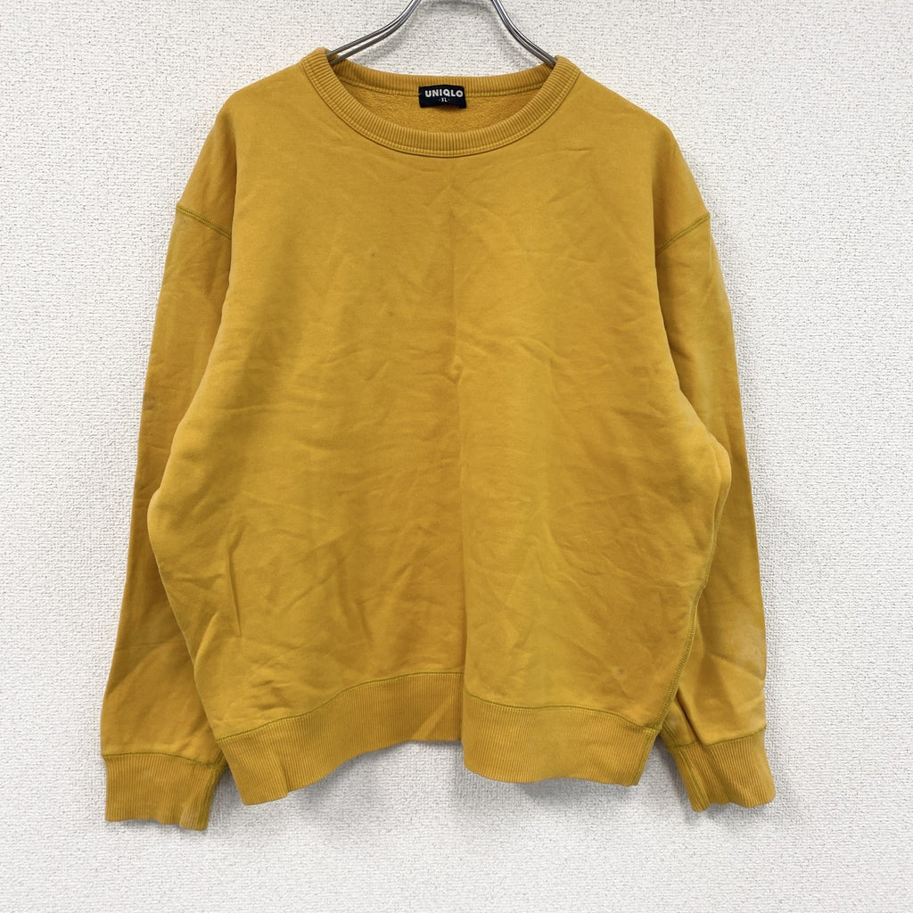 ～00s　OLD UNIQLO　オールドユニクロ　スウェット/トレーナー　ヴィンテージ　黄色　イエロー　XLサイズ　古着