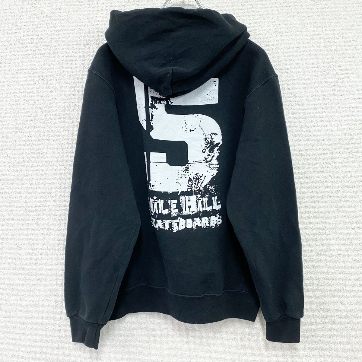 00s　RUSSELL　ラッセル　NICOPANDA　ニコパンダ　スウェットパーカー/フーディー　前V　黒　ブラック　Mサイズ　古着