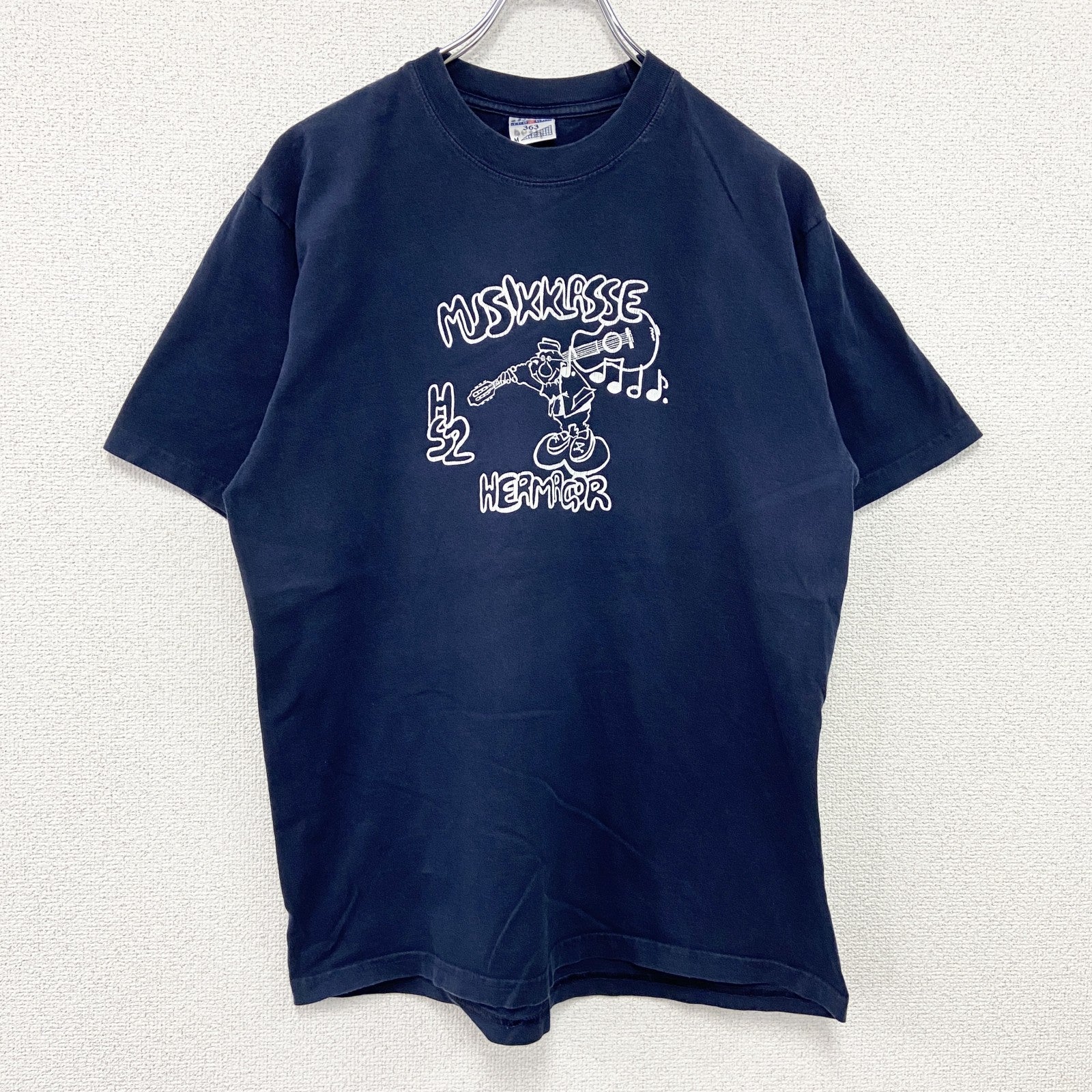 90s　JERZEES　ジャージーズ　半袖プリントTシャツ　ヴィンテージ　紺　ネイビー　Mサイズ　古着