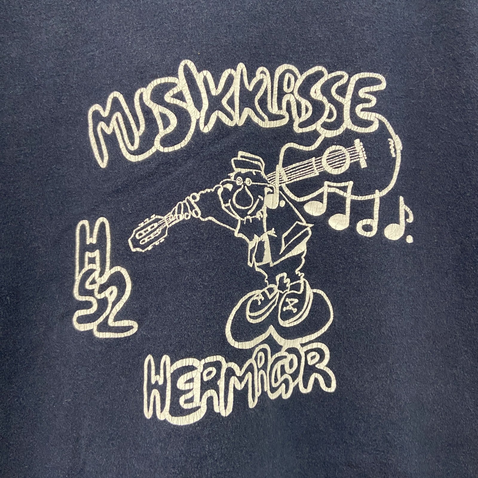 90s　JERZEES　ジャージーズ　半袖プリントTシャツ　ヴィンテージ　紺　ネイビー　Mサイズ　古着