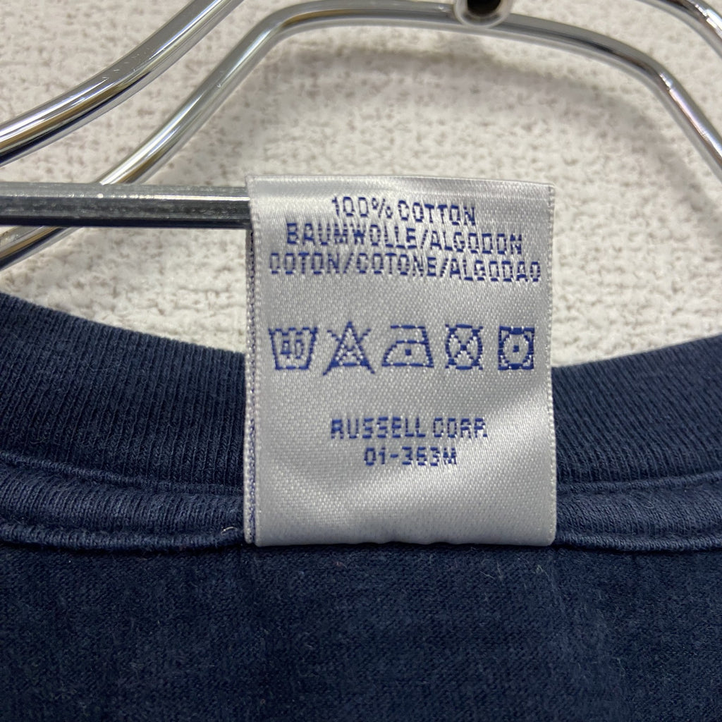 90s　JERZEES　ジャージーズ　半袖プリントTシャツ　ヴィンテージ　紺　ネイビー　Mサイズ　古着