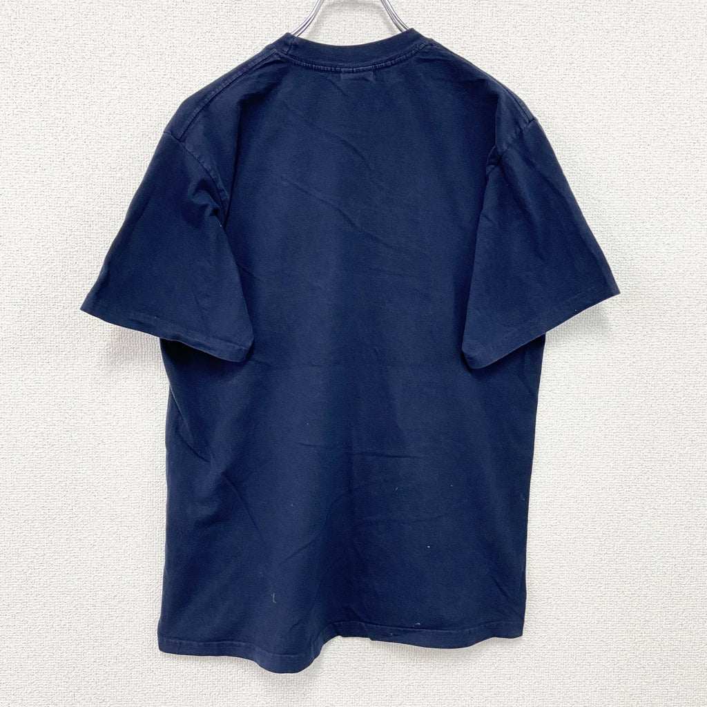 90s　JERZEES　ジャージーズ　半袖プリントTシャツ　ヴィンテージ　紺　ネイビー　Mサイズ　古着