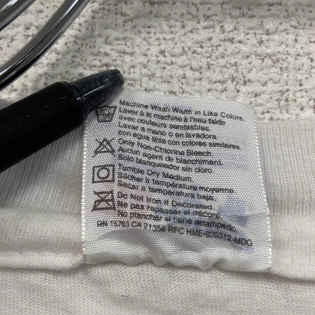 古着 used　Hanes　ヘインズ　半袖プリントTシャツ　シングルステッチ　US製　白　ホワイト　XXLサイズ