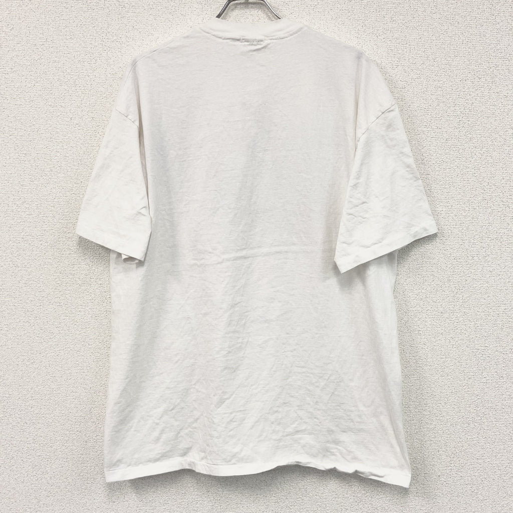 古着 used　Hanes　ヘインズ　半袖プリントTシャツ　シングルステッチ　US製　白　ホワイト　XXLサイズ