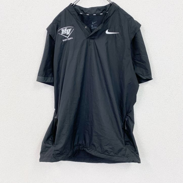 NIKE　ナイキ　半袖ナイロンプルオーバー　黒　ブラック　Mサイズ