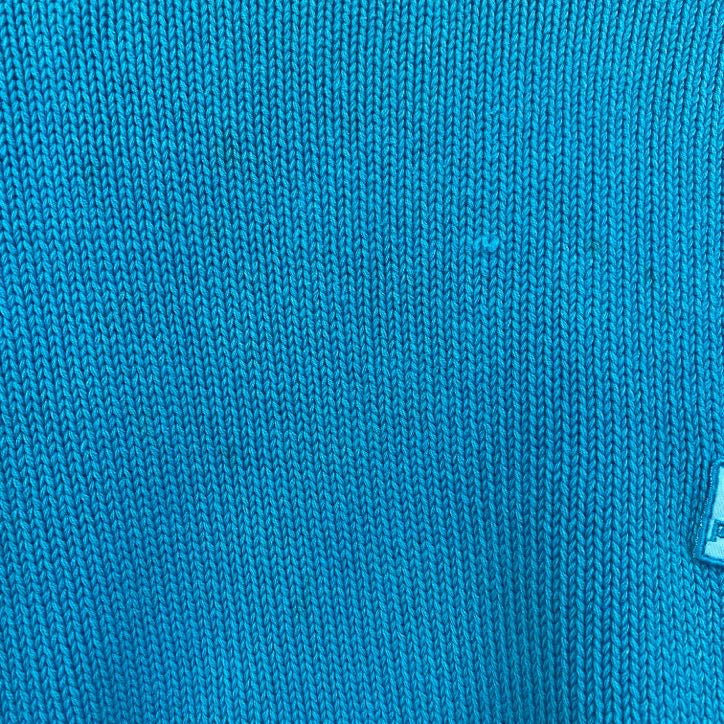 ～80s　PUMA　プーマ　コットンニットセーター　ヴィンテージ　水色　ライトブルー　７サイズ　古着