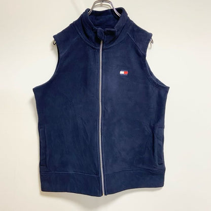 古着 used　TOMMY HILFIGER トミーヒルフィガー　フリースベスト　紺 ワンポイントロゴ刺繡　Lサイズ
