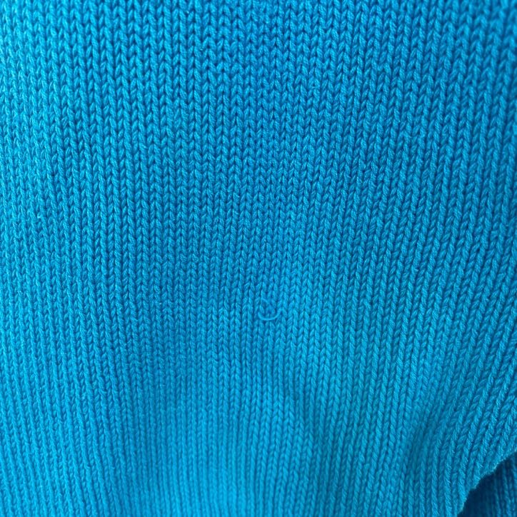 ～80s　PUMA　プーマ　コットンニットセーター　ヴィンテージ　水色　ライトブルー　７サイズ　古着