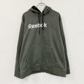 Reebok　リーボック　スウェットパーカー/フーディー　デカロゴ　灰色　グレー　2XLサイズ　古着