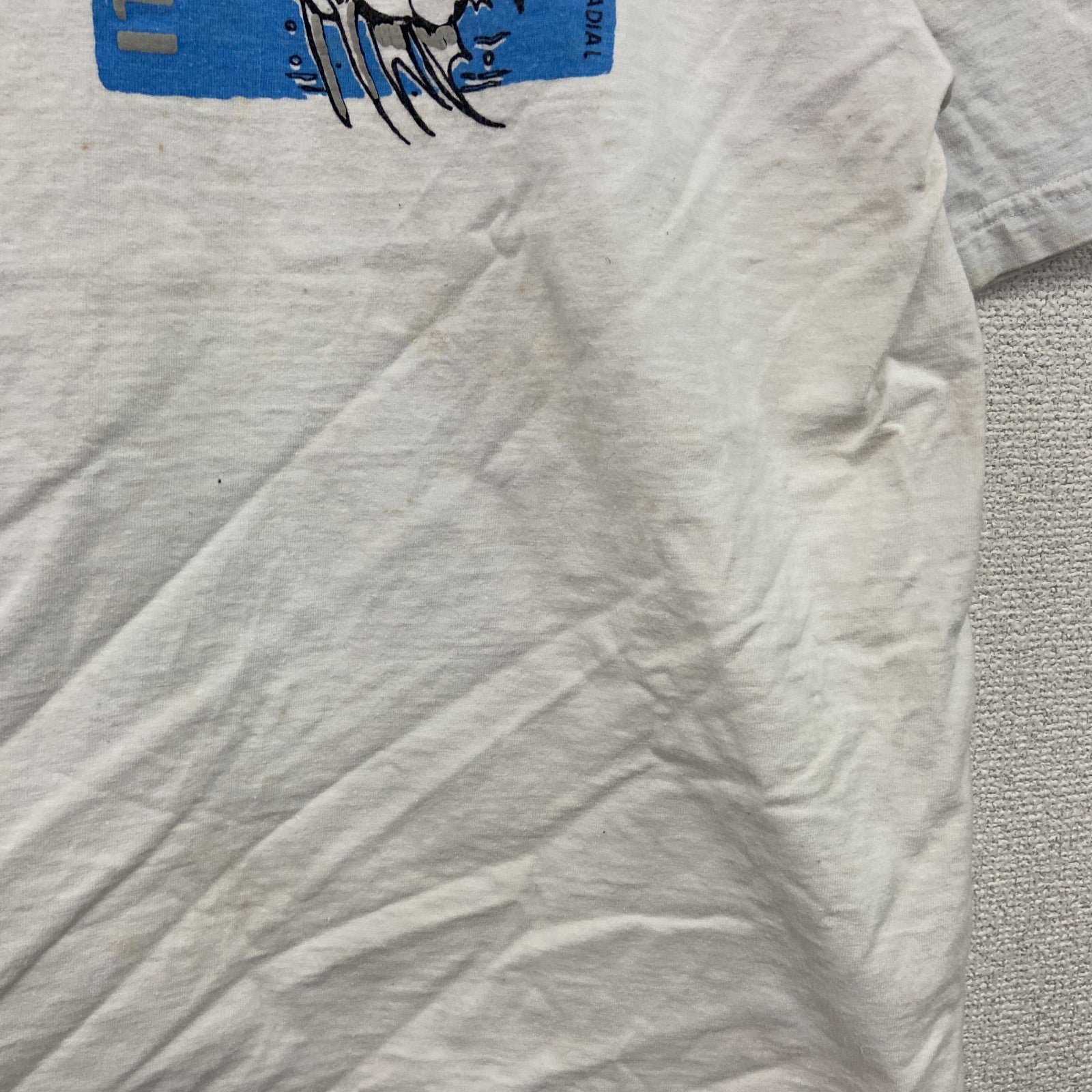 ～00s　RADIAL　半袖プリントTシャツ　BULL DOG FISH　ヴィンテージ　白　ホワイト　古着