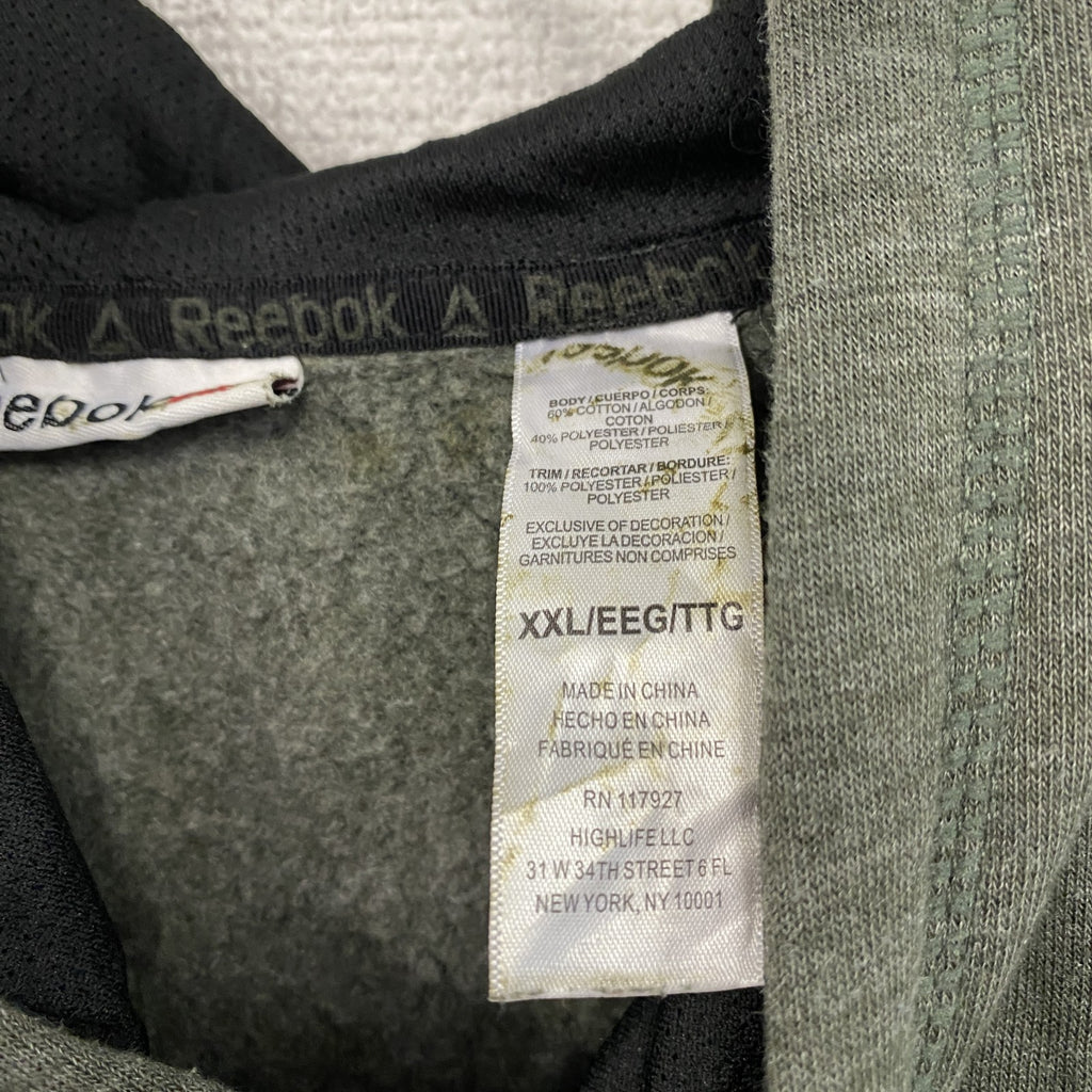 Reebok　リーボック　スウェットパーカー/フーディー　デカロゴ　灰色　グレー　2XLサイズ　古着