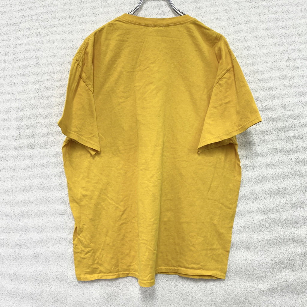 GILDAN　ギルダン　Bristol Pirates　ブリストルパイレーツ　半袖プリントTシャツ　黄色　イエロー　XLサイズ　古着