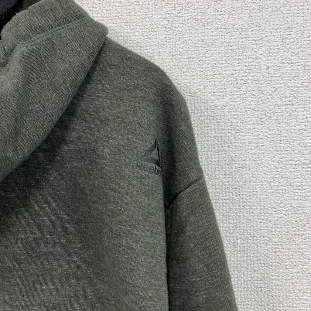 Reebok　リーボック　スウェットパーカー/フーディー　デカロゴ　灰色　グレー　2XLサイズ　古着
