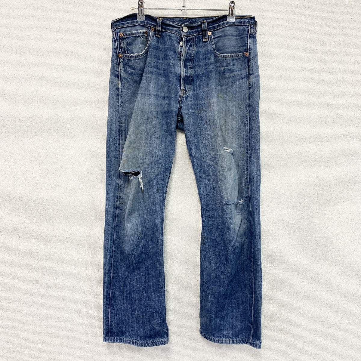 Levi’s　リーバイス　501　デニムパンツ/ジーンズ　ボタンフライ　縦落ち　インディゴ メンズ コットン 古着