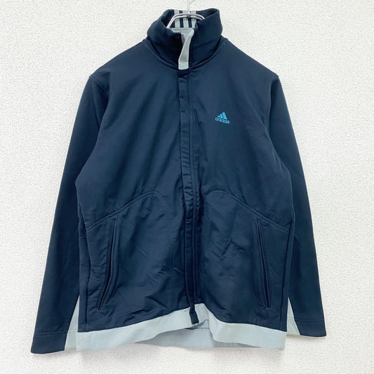 00s　adidas　アディダス　トラックジャケット/ジャージ　比翼仕立て　ヴィンテージ　ネイビー　32サイズ