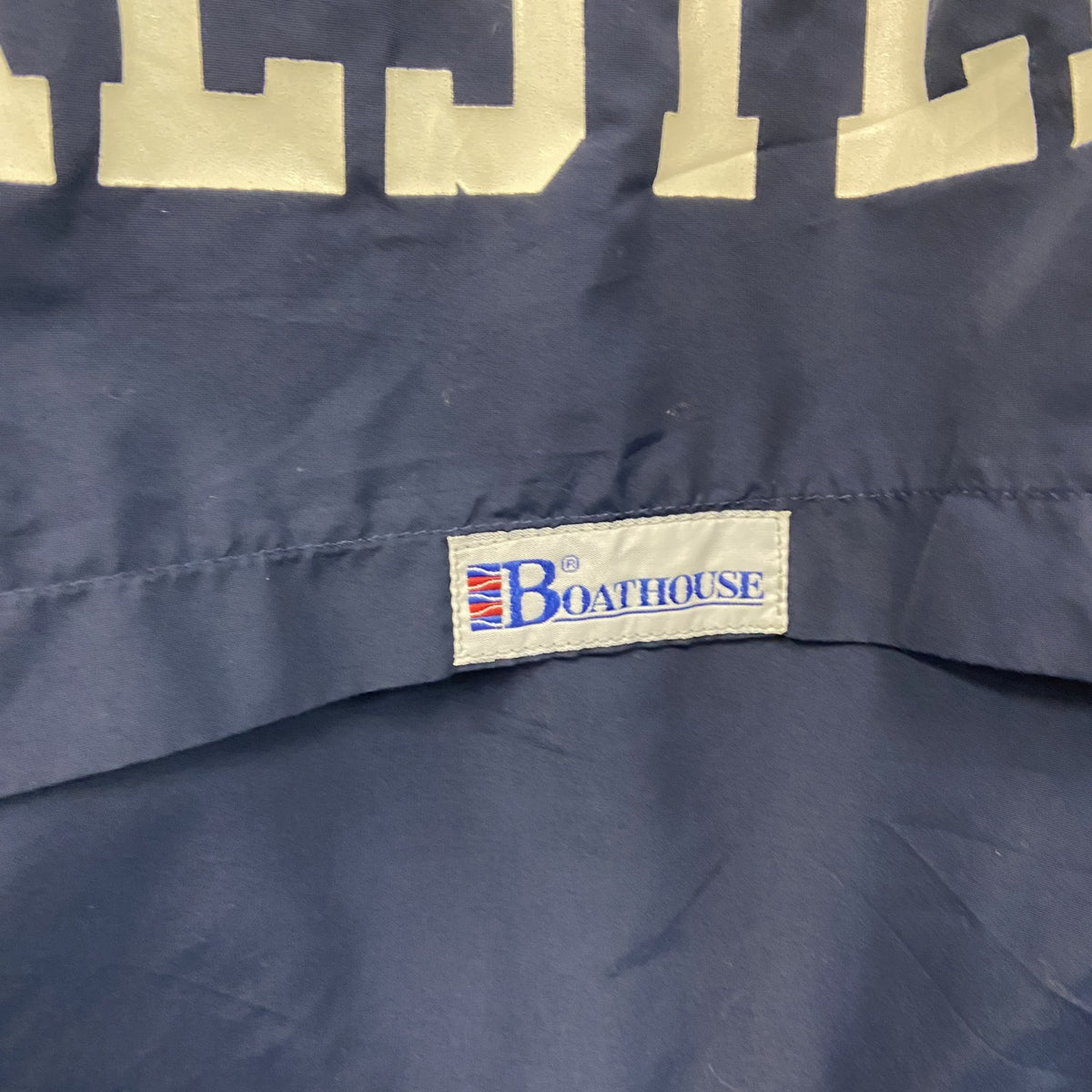 80s～　BOATHOUSE　ボートハウス　GORE-TEX　フルジップジャケット　星条旗　比翼仕立て　紺　ネイビー　Lサイズ　　ヴィンテージ　古着