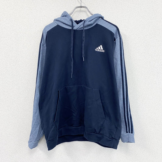 adidas　アディダス　スウェットパーカー/フーディー　パフォーマンスロゴ　紺　ネイビー　XLサイズ