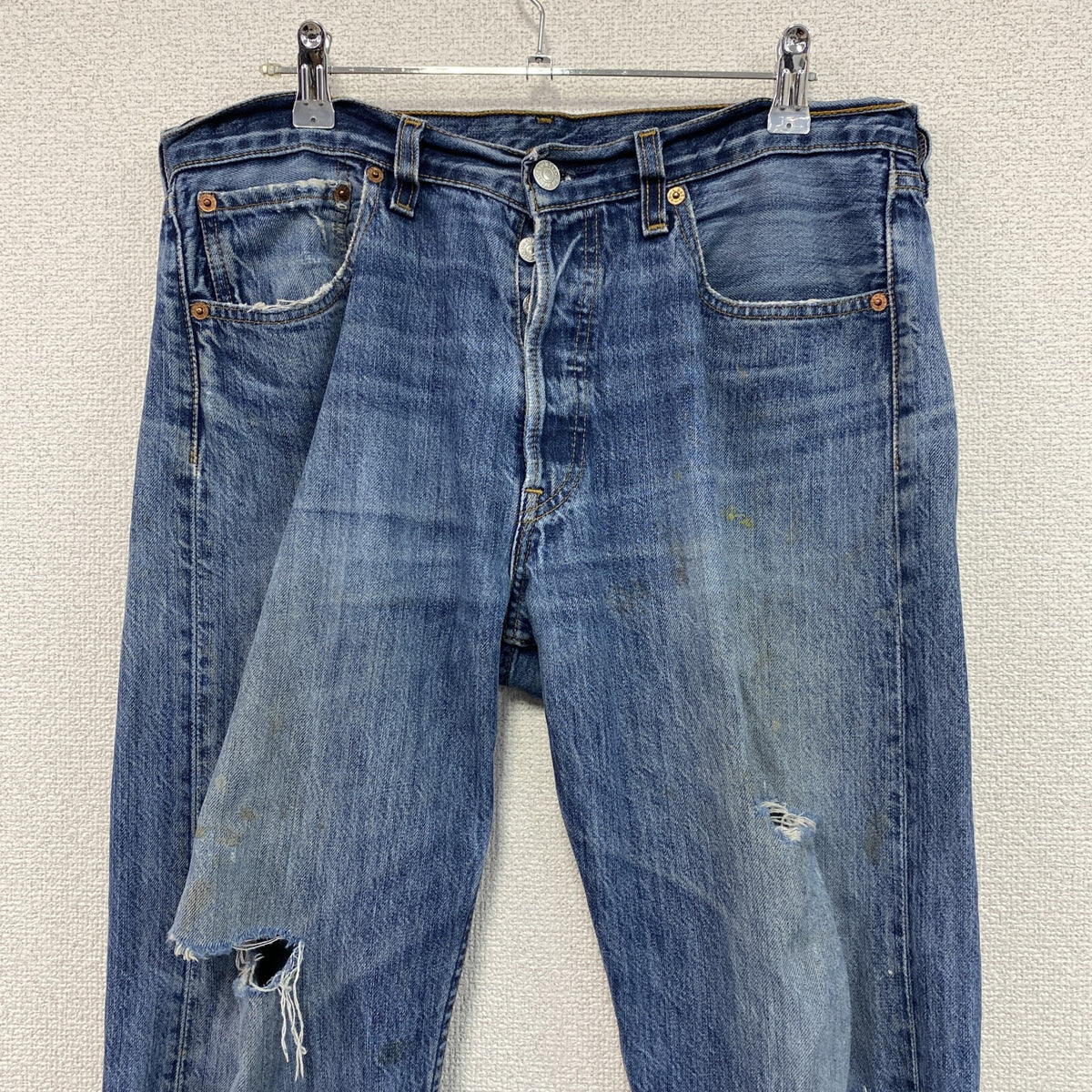 Levi’s　リーバイス　501　デニムパンツ/ジーンズ　ボタンフライ　縦落ち　インディゴ メンズ コットン 古着