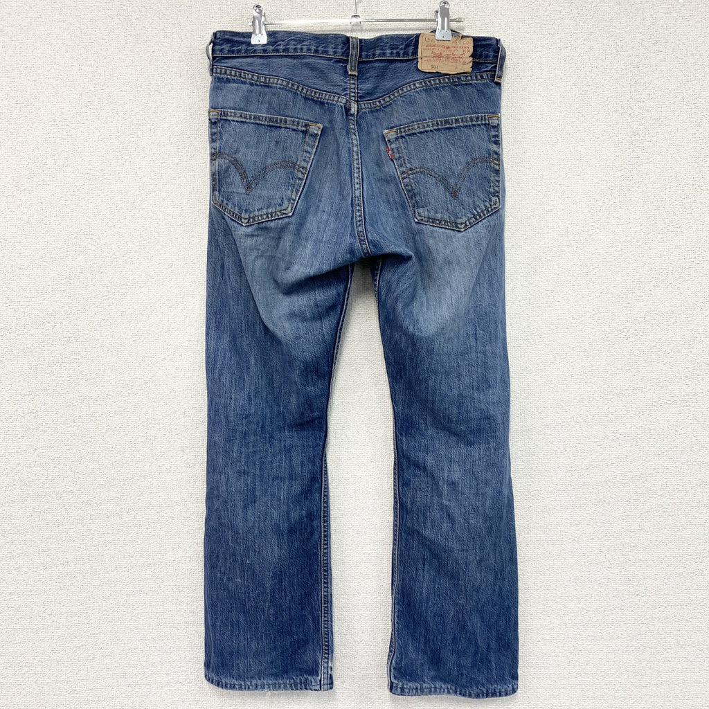 Levi’s　リーバイス　501　デニムパンツ/ジーンズ　ボタンフライ　縦落ち　インディゴ メンズ コットン 古着