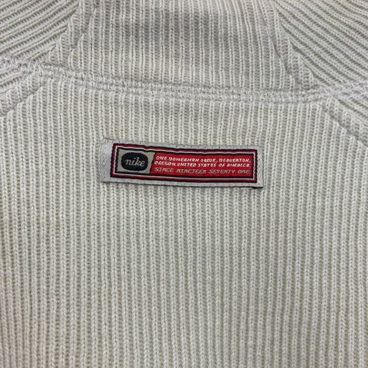 00s　NIKE　ナイキ　コットンニットセーター　ヴィンテージ　白　ホワイト　Mサイズ
