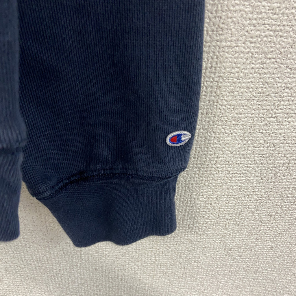 Champion　チャンピオン　リバースウィーブ　スウェット/トレーナー　目無し　前V　ラグランスリーブ　現行　ネイビー　紺　2XLサイズ　古着
