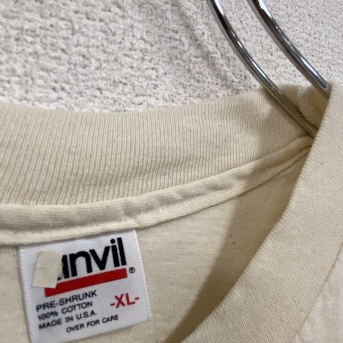 anvil　アンヴィル　半袖プリントTシャツ　ベージュ　XLサイズ カットソー メンズ コットン 古着