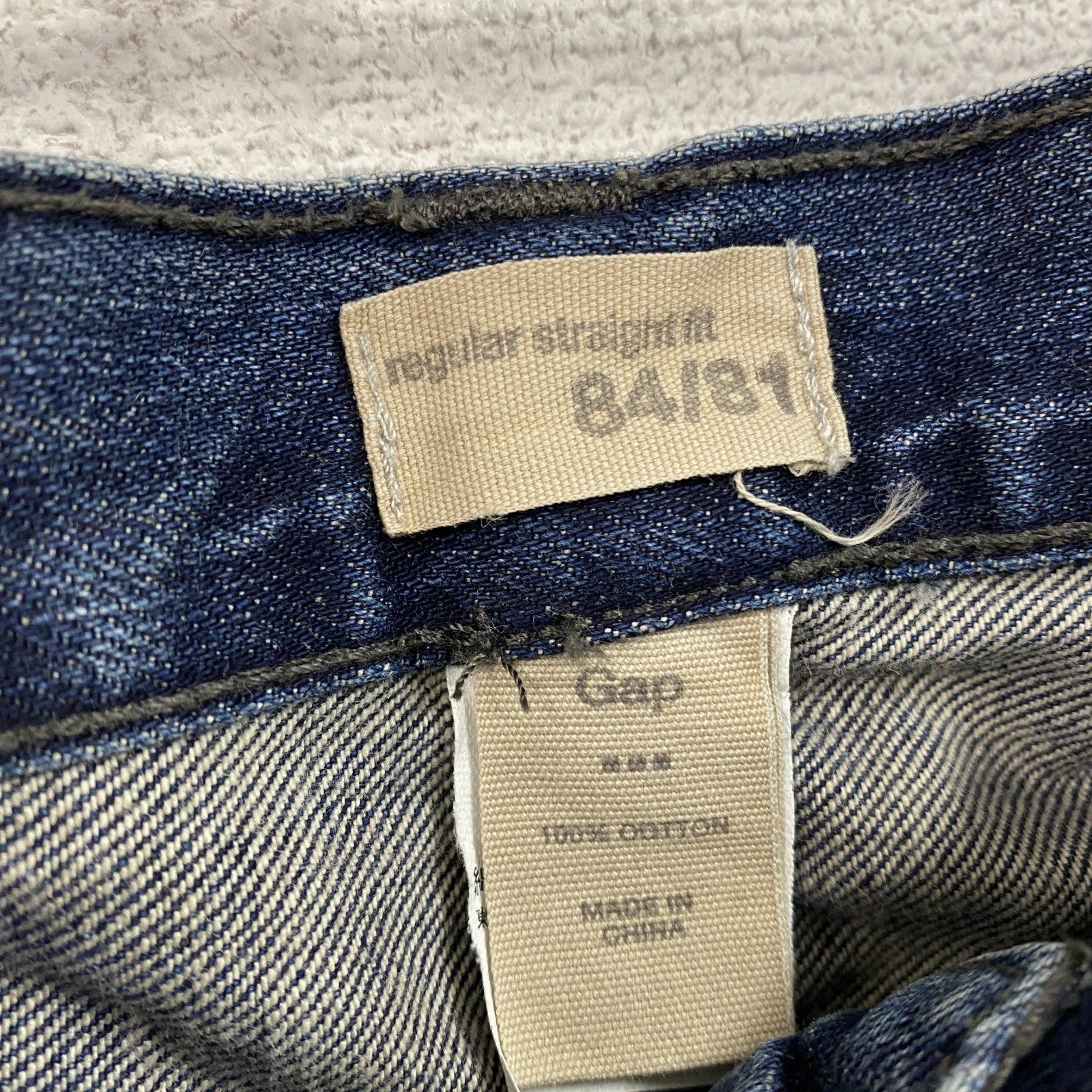 GAP　ギャップ　 デニムパンツ　ヴィンテージ加工　ヒゲ　縦落ち　ハチノス　インディゴ　古着