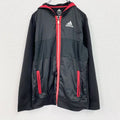 adidas　アディダス　ナイロンジャケット　フルジップ　黒　ブラック　Sサイズ　古着