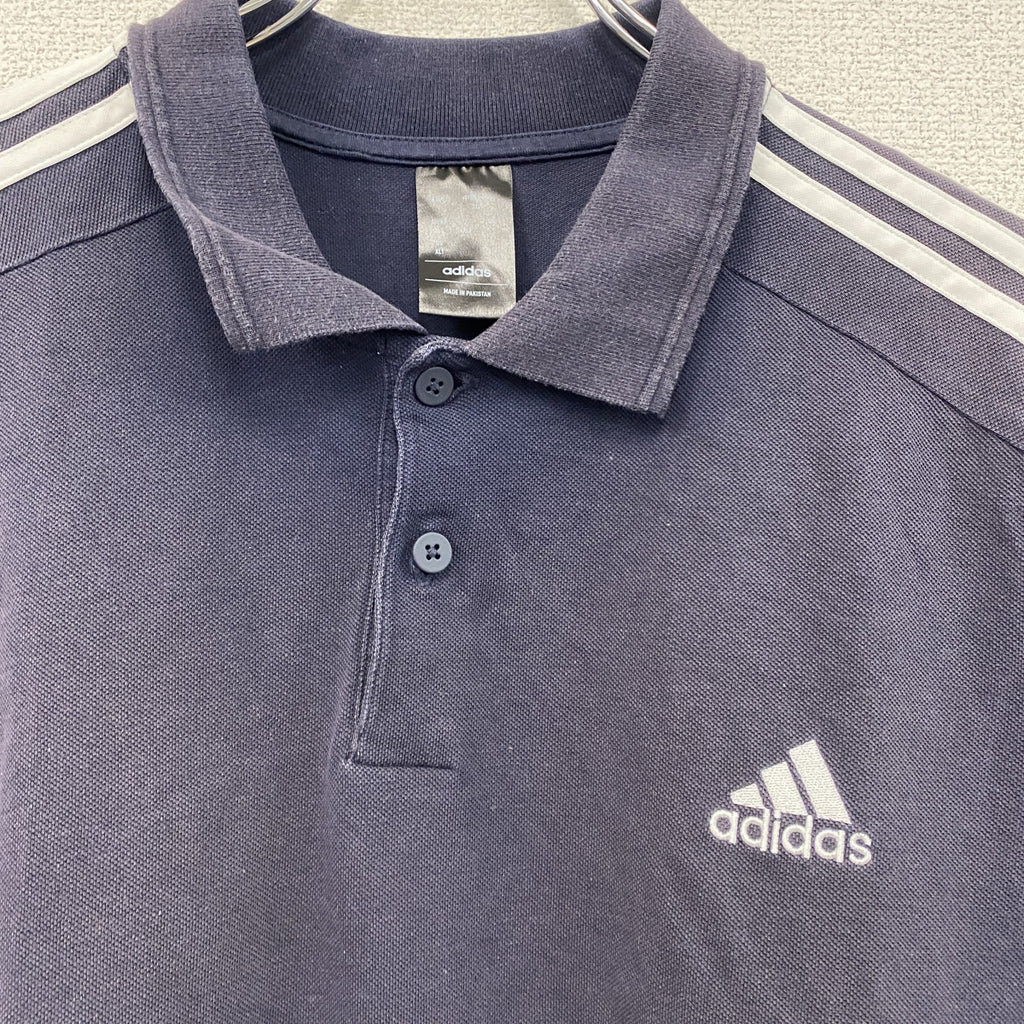 adidas　アディダス　半袖ポロシャツ　フェード　黒　ブラック　XLサイズ　古着