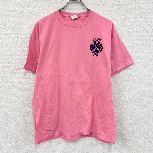 PORT&COMPANY　半袖プリントTシャツ　IAFF　星条旗　ピンク　Lサイズ