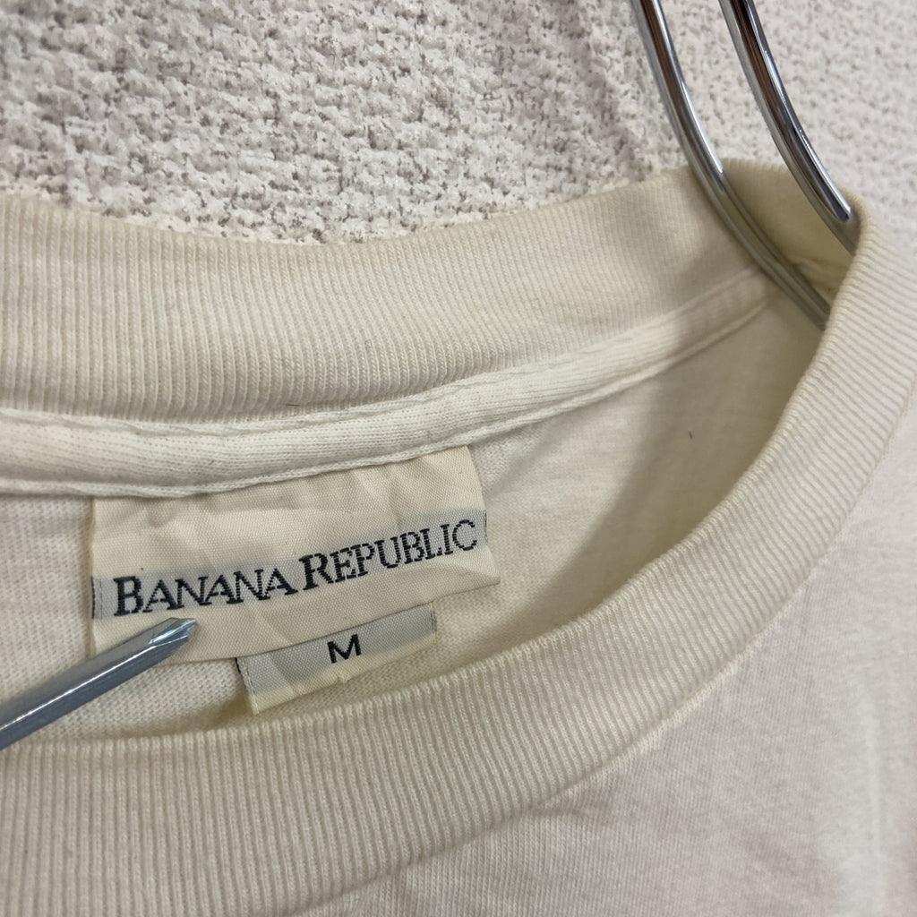 BANANA REPUBLIC　バナナリパブリック　半袖プリントTシャツ　シングルステッチ　白　ホワイト　Mサイズ　古着