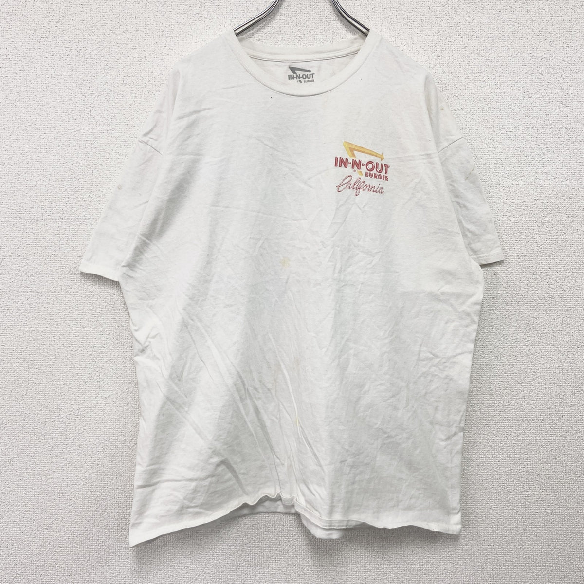 IN N OUT BURGER　イネナウトバーガー　半袖プリントTシャツ　企業T　白　ホワイト　2XLサイズ　古着