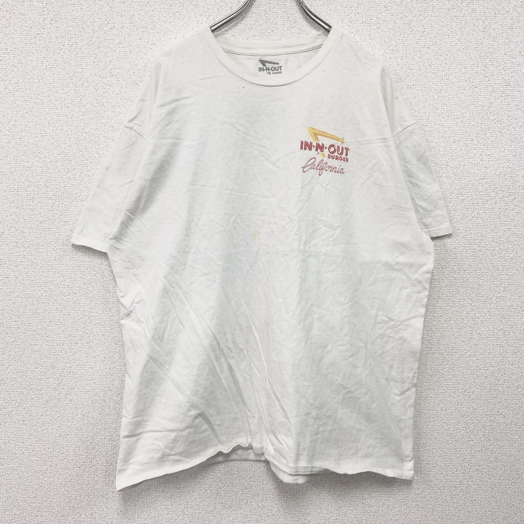 IN N OUT BURGER　イネナウトバーガー　半袖プリントTシャツ　企業T　白　ホワイト　2XLサイズ　古着