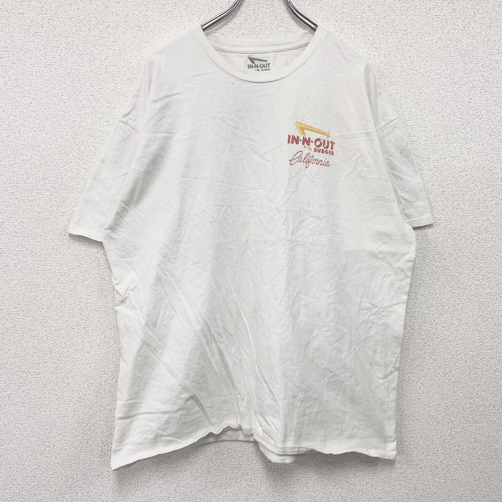 IN N OUT BURGER　イネナウトバーガー　半袖プリントTシャツ　企業T　白　ホワイト　2XLサイズ　古着
