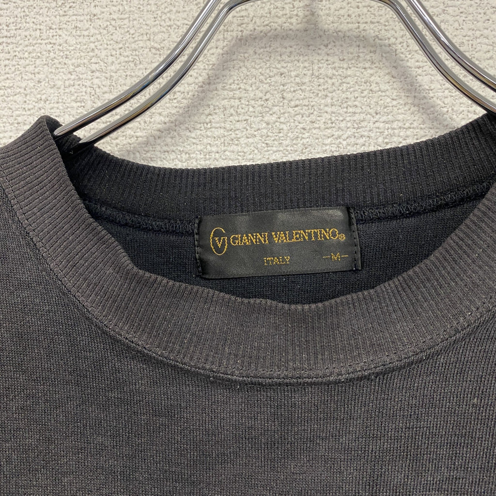 GIANNI VALENTINO　ジャンニ・ヴァレンティノ　ポパイ　Olive Oyl　スウェット/トレーナー　キャラクター　フェード　黒　ブラック　Mサイズ　古着