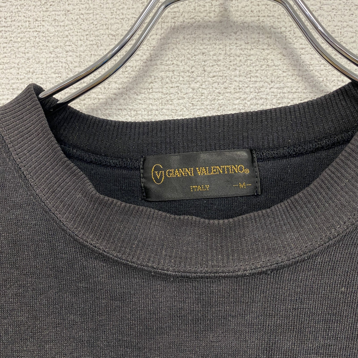 GIANNI VALENTINO　ジャンニ・ヴァレンティノ　ポパイ　Olive Oyl　スウェット/トレーナー　キャラクター　フェード　黒　ブラック　Mサイズ　古着
