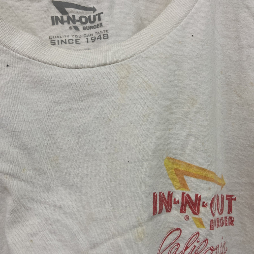 IN N OUT BURGER　イネナウトバーガー　半袖プリントTシャツ　企業T　白　ホワイト　2XLサイズ　古着