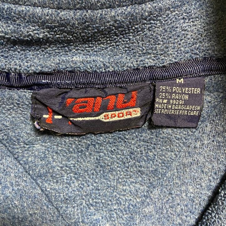 90s～　Kanu sport　ハーフジップフリースジャケット/ボアジャケット　無地　ハイネック　シンプル　紺　ネイビー　Mサイズ　　ヴィンテージ　古着