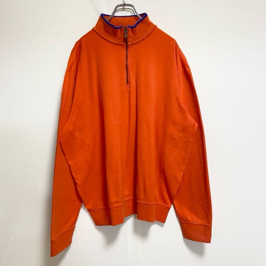 古着 used　RALPH LAUREN ラルフローレン　ポロ ゴルフ　オレンジ　長袖ハーフジップスウェット　ハイネック　Mサイズ