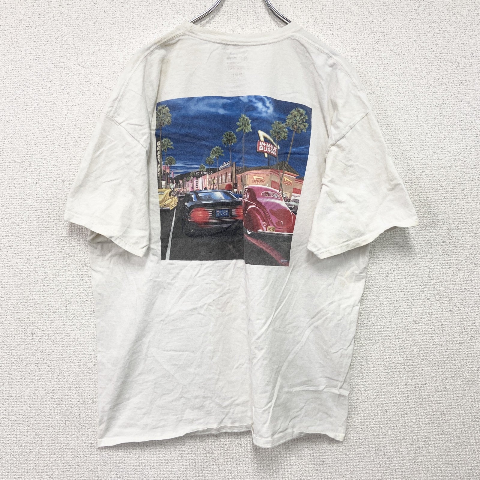 IN N OUT BURGER　イネナウトバーガー　半袖プリントTシャツ　企業T　白　ホワイト　2XLサイズ　古着