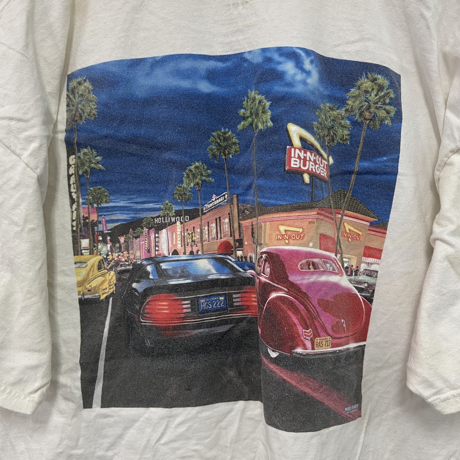 IN N OUT BURGER　イネナウトバーガー　半袖プリントTシャツ　企業T　白　ホワイト　2XLサイズ　古着