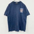 90s～　Weird fish　半袖プリントTシャツ　グラフィックT　ヴィンテージ　紺　ネイビー　Sサイズ　古着