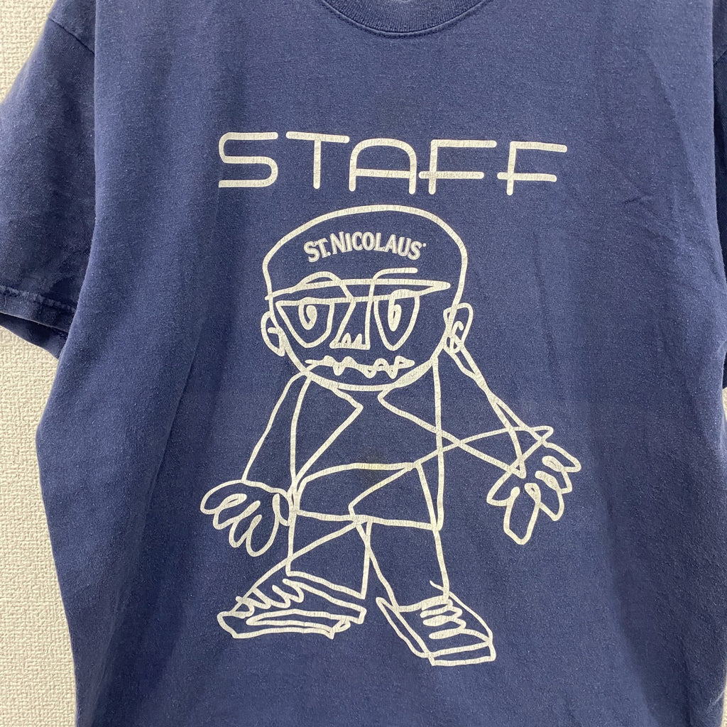 FRUIT OF THE LOOM　ST.NICOLAUS　聖ニコラウス　半袖Tシャツ　紺　ネイビー　Lサイズ　古着