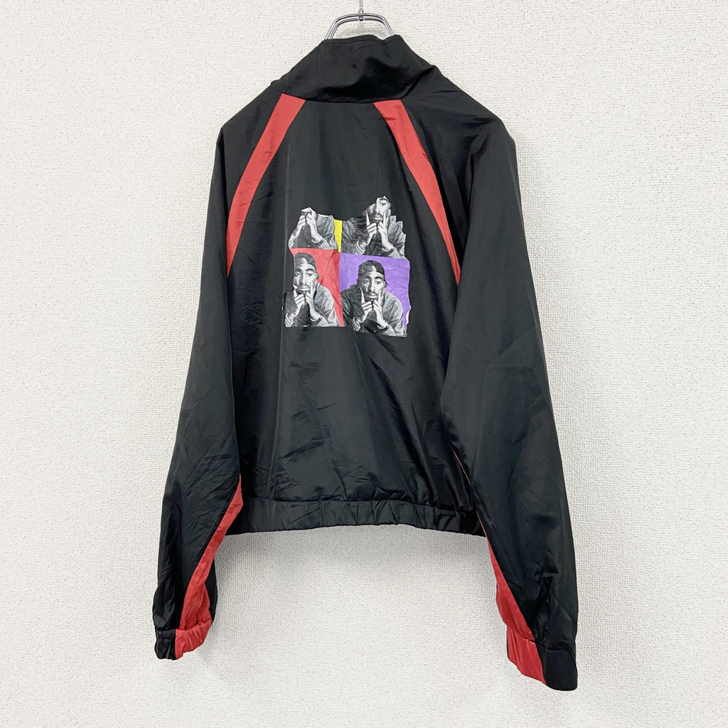 CHEMIS TRY　2Pac　2パック　フルジップジャケット　ラッパー　黒　ブラック　XLサイズ ウインドブレーカー ナイロンアウター メンズ 古着