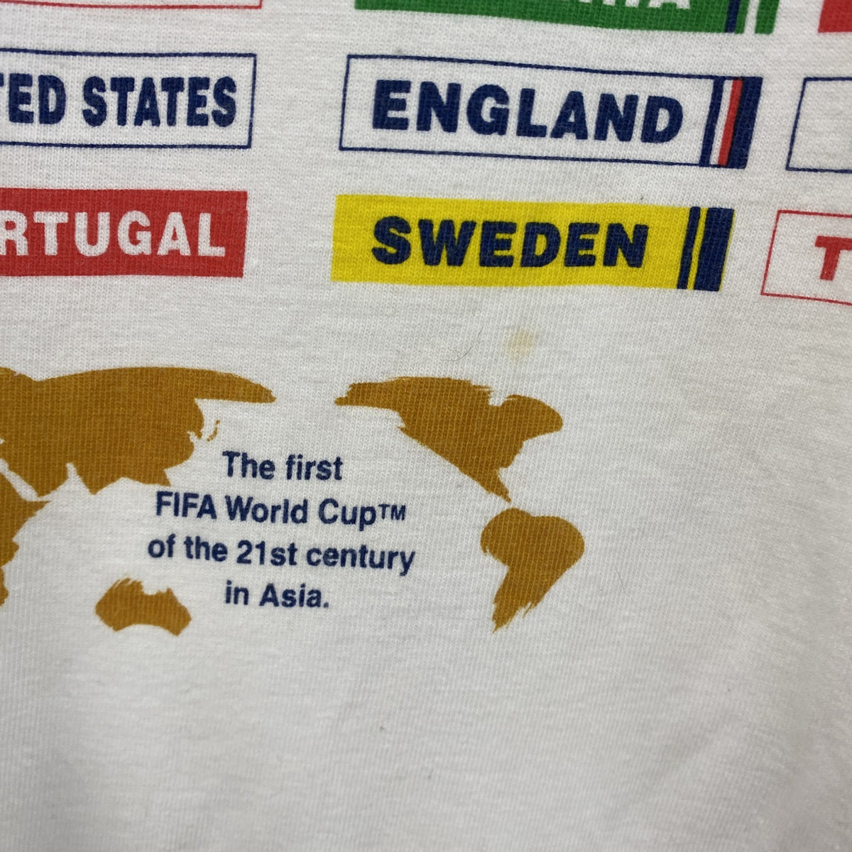 00s　FIFA WORLD CUP　日韓ワールドカップ　半袖プリントTシャツ　ヴィンテージ　白　ホワイト　古着