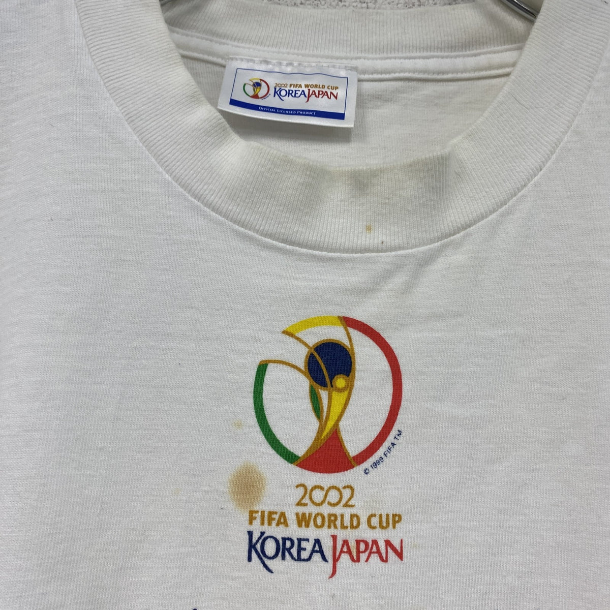00s　FIFA WORLD CUP　日韓ワールドカップ　半袖プリントTシャツ　ヴィンテージ　白　ホワイト　古着