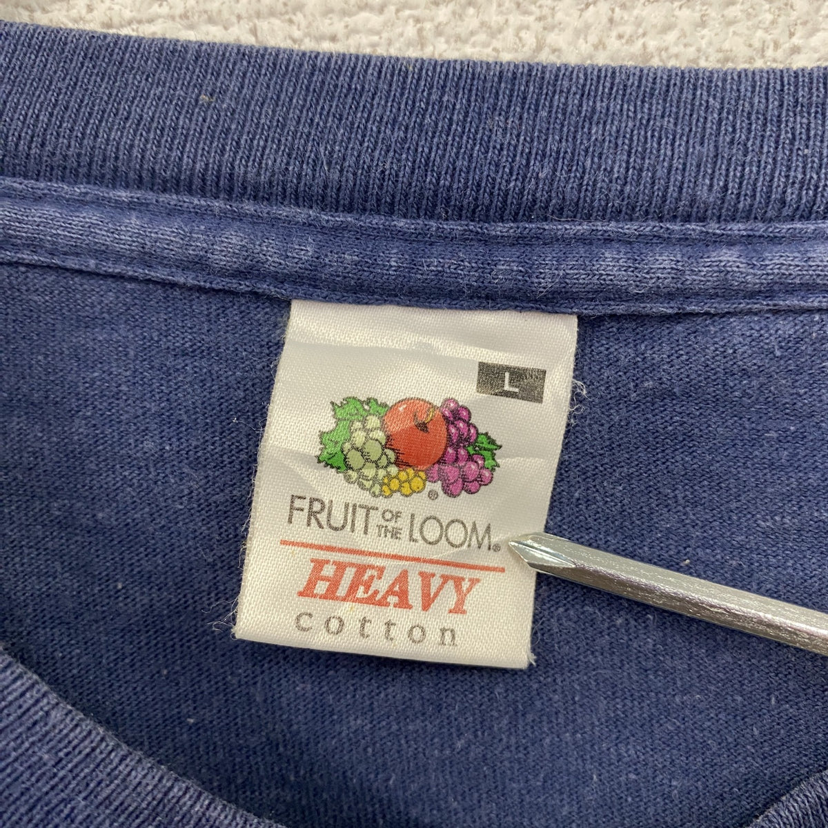 FRUIT OF THE LOOM　ST.NICOLAUS　聖ニコラウス　半袖Tシャツ　紺　ネイビー　Lサイズ　古着