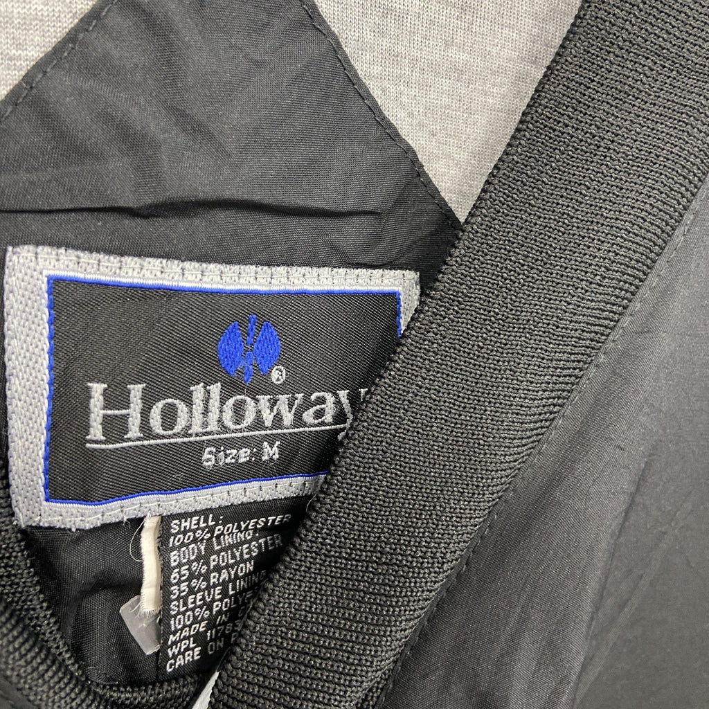 90s　Holloway　ホロウェイ　プルオーバージャケット　ワッペン　アーチプリント　ヴィンテージ　黒　ブラック　Mサイズ　古着