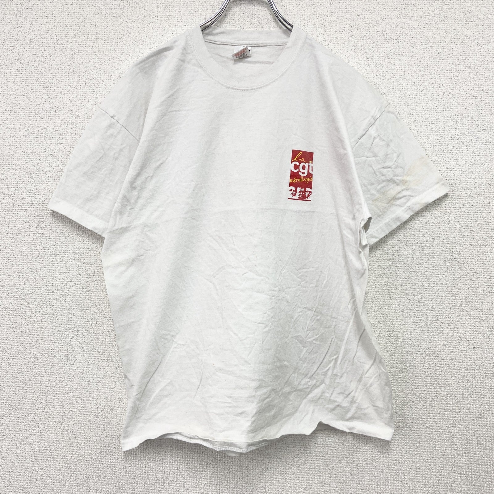 FRUIT OF THE LOOM　フルーツオブザルーム　半袖プリントTシャツ　CGT　白　ホワイト　XLサイズ　古着
