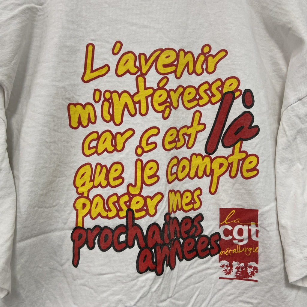 FRUIT OF THE LOOM　フルーツオブザルーム　半袖プリントTシャツ　CGT　白　ホワイト　XLサイズ　古着